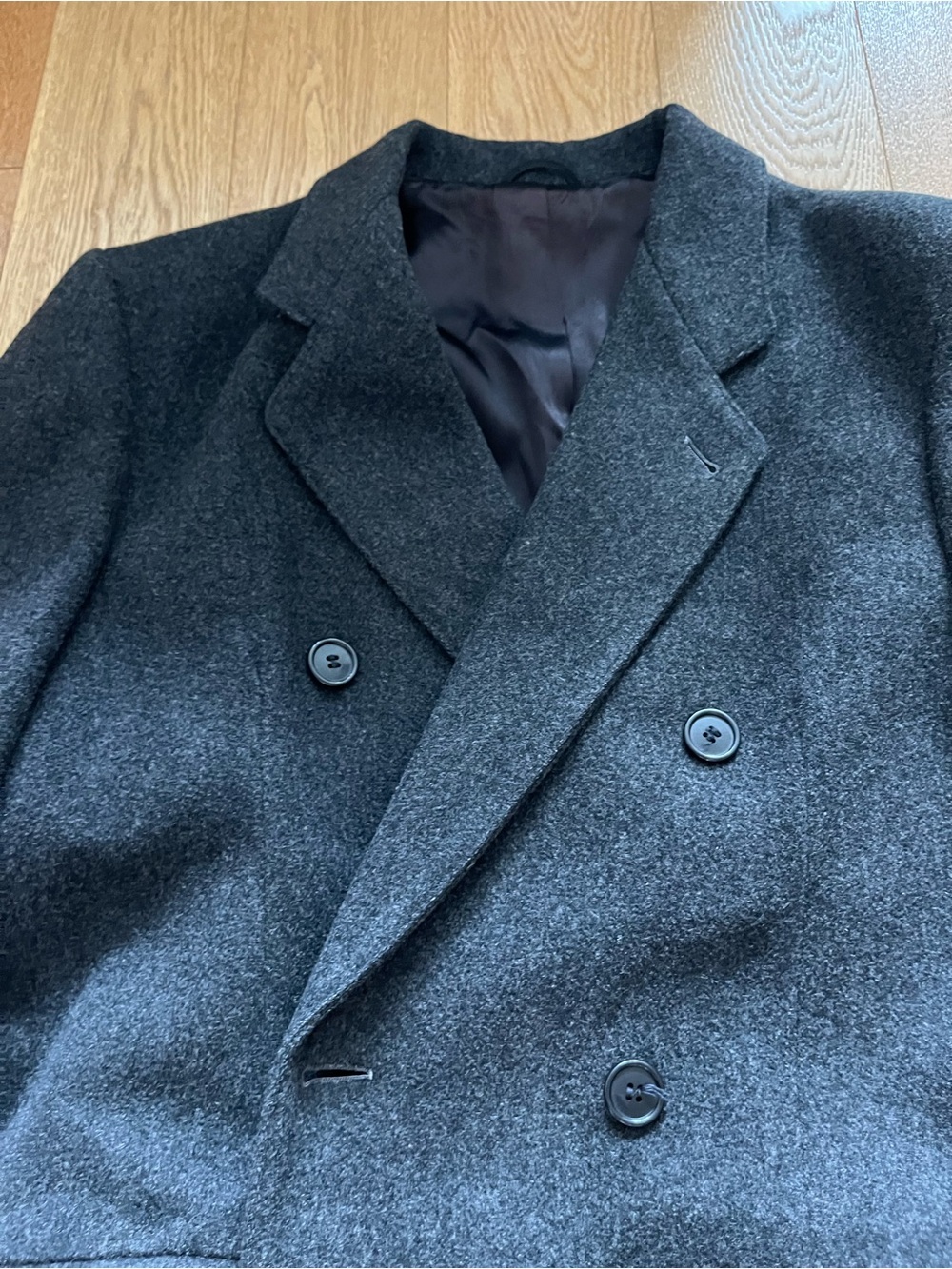 Stanley Blacker Mens Wool Overcoat 40 Long Double Breasted Charcoal Gray Jacket